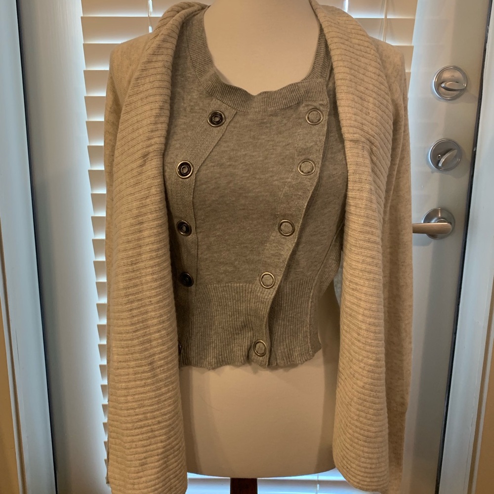 Allsaints Layered Asymmetrical Sweater Cardigan